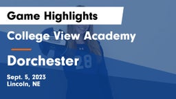 College View Academy  vs Dorchester  Game Highlights - Sept. 5, 2023