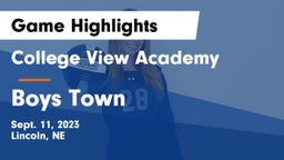 College View Academy  vs Boys Town  Game Highlights - Sept. 11, 2023