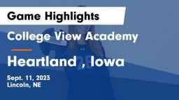 College View Academy  vs Heartland , Iowa Game Highlights - Sept. 11, 2023