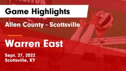 Allen County - Scottsville  vs Warren East  Game Highlights - Sept. 27, 2022