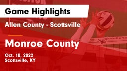 Allen County - Scottsville  vs Monroe County  Game Highlights - Oct. 10, 2022