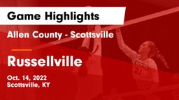 Allen County - Scottsville  vs Russellville  Game Highlights - Oct. 14, 2022