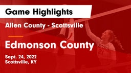 Allen County - Scottsville  vs Edmonson County  Game Highlights - Sept. 24, 2022