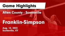 Allen County - Scottsville  vs Franklin-Simpson  Game Highlights - Aug. 14, 2023