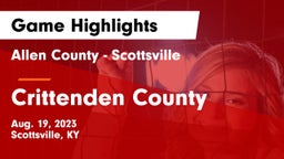 Allen County - Scottsville  vs Crittenden County Game Highlights - Aug. 19, 2023