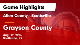 Allen County - Scottsville  vs Grayson County Game Highlights - Aug. 19, 2023