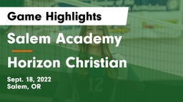 Salem Academy  vs Horizon Christian  Game Highlights - Sept. 18, 2022