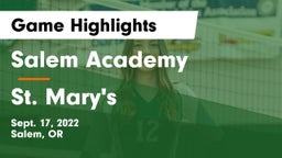 Salem Academy  vs St. Mary's  Game Highlights - Sept. 17, 2022