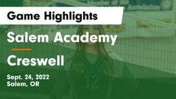 Salem Academy  vs Creswell  Game Highlights - Sept. 24, 2022