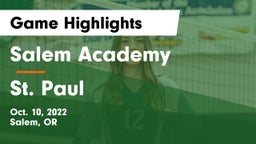 Salem Academy  vs St. Paul  Game Highlights - Oct. 10, 2022