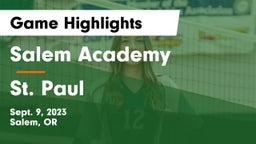 Salem Academy  vs St. Paul  Game Highlights - Sept. 9, 2023