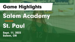 Salem Academy  vs St. Paul  Game Highlights - Sept. 11, 2023