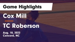 Cox Mill  vs TC Roberson Game Highlights - Aug. 18, 2022