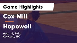 Cox Mill  vs Hopewell Game Highlights - Aug. 16, 2022