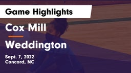 Cox Mill  vs Weddington  Game Highlights - Sept. 7, 2022