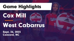 Cox Mill  vs West Cabarrus Game Highlights - Sept. 26, 2023