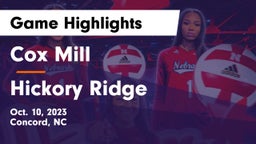 Cox Mill  vs Hickory Ridge  Game Highlights - Oct. 10, 2023