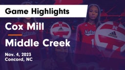 Cox Mill  vs Middle Creek  Game Highlights - Nov. 4, 2023