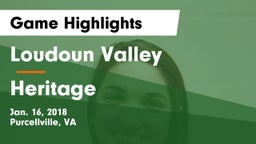 Loudoun Valley  vs Heritage  Game Highlights - Jan. 16, 2018