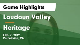 Loudoun Valley  vs Heritage  Game Highlights - Feb. 7, 2019