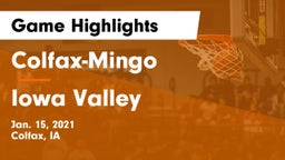 Colfax-Mingo  vs Iowa Valley  Game Highlights - Jan. 15, 2021