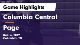 Columbia Central  vs Page  Game Highlights - Dec. 3, 2019