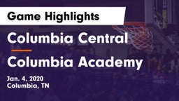 Columbia Central  vs Columbia Academy  Game Highlights - Jan. 4, 2020