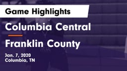Columbia Central  vs Franklin County  Game Highlights - Jan. 7, 2020