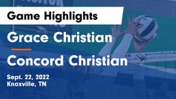 Grace Christian  vs Concord Christian  Game Highlights - Sept. 22, 2022