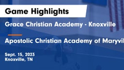 Grace Christian Academy - Knoxville vs Apostolic Christian Academy of Maryville Game Highlights - Sept. 15, 2023