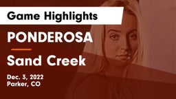 PONDEROSA  vs Sand Creek   Game Highlights - Dec. 3, 2022