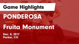PONDEROSA  vs Fruita Monument  Game Highlights - Dec. 8, 2017