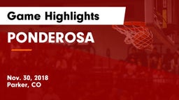 PONDEROSA  Game Highlights - Nov. 30, 2018