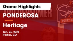 PONDEROSA  vs Heritage  Game Highlights - Jan. 26, 2023