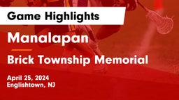 Manalapan  vs Brick Township Memorial  Game Highlights - April 25, 2024