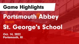 Portsmouth Abbey  vs St. George's School Game Highlights - Oct. 14, 2022