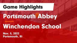 Portsmouth Abbey  vs Winchendon School Game Highlights - Nov. 5, 2022