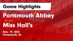 Portsmouth Abbey  vs Miss Hall's  Game Highlights - Nov. 19, 2022
