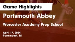 Portsmouth Abbey  vs Worcester Academy Prep School Game Highlights - April 17, 2024