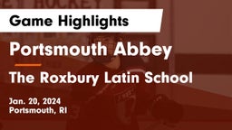 Portsmouth Abbey  vs The Roxbury Latin School Game Highlights - Jan. 20, 2024