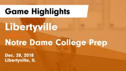 Libertyville  vs Notre Dame College Prep Game Highlights - Dec. 28, 2018