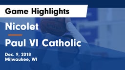 Nicolet  vs Paul VI Catholic Game Highlights - Dec. 9, 2018