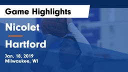 Nicolet  vs Hartford  Game Highlights - Jan. 18, 2019