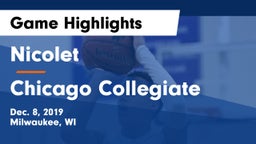 Nicolet  vs Chicago Collegiate  Game Highlights - Dec. 8, 2019