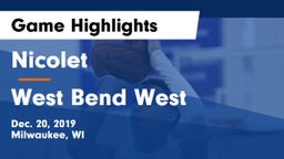 Nicolet  vs West Bend West  Game Highlights - Dec. 20, 2019