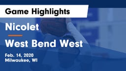 Nicolet  vs West Bend West  Game Highlights - Feb. 14, 2020