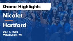 Nicolet  vs Hartford  Game Highlights - Dec. 5, 2023