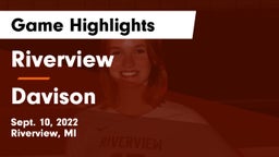 Riverview  vs Davison  Game Highlights - Sept. 10, 2022