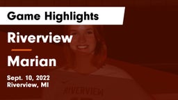 Riverview  vs Marian  Game Highlights - Sept. 10, 2022