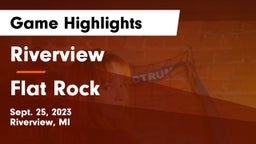 Riverview  vs Flat Rock  Game Highlights - Sept. 25, 2023